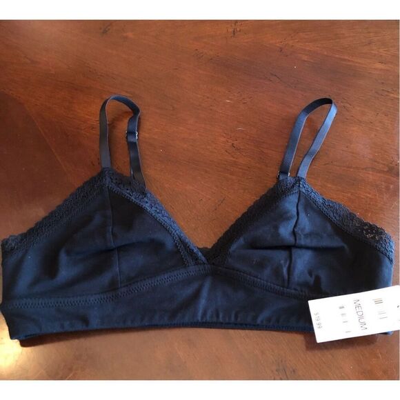 JENNI INTIMATES - NWT - L Sz M “On Repeat” Wide Lace Bralette in Deep Black - Picture 5 of 14